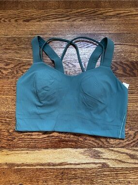 lululemon athletica Ribbed Crossback Sports Bra - Teal Green